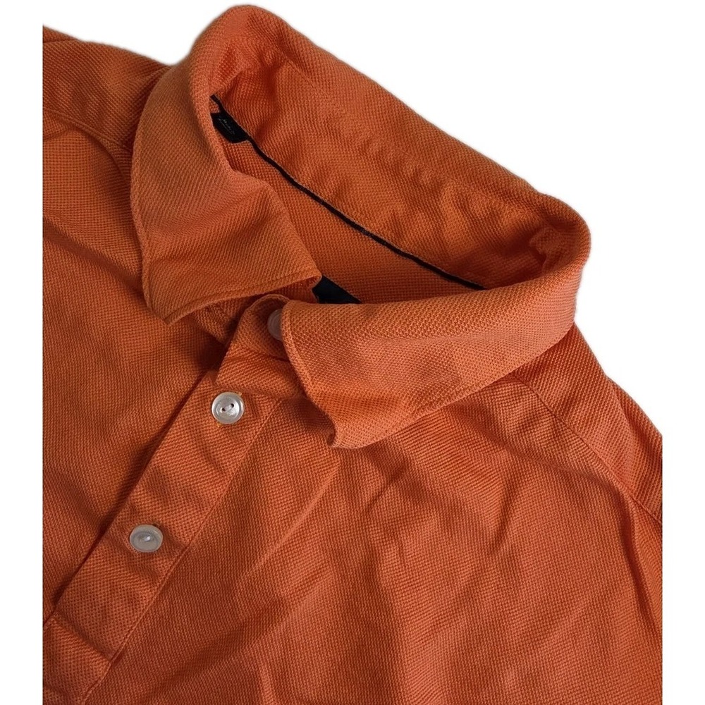 Eton‎ Polo Shirt Mens XL ORANGE Slim Fit Pique Short Sleeve Made In Romania